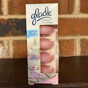 Glade Angel Whispers Infused Scented Oil Candle Refills 4 NIB DISCONTINUED